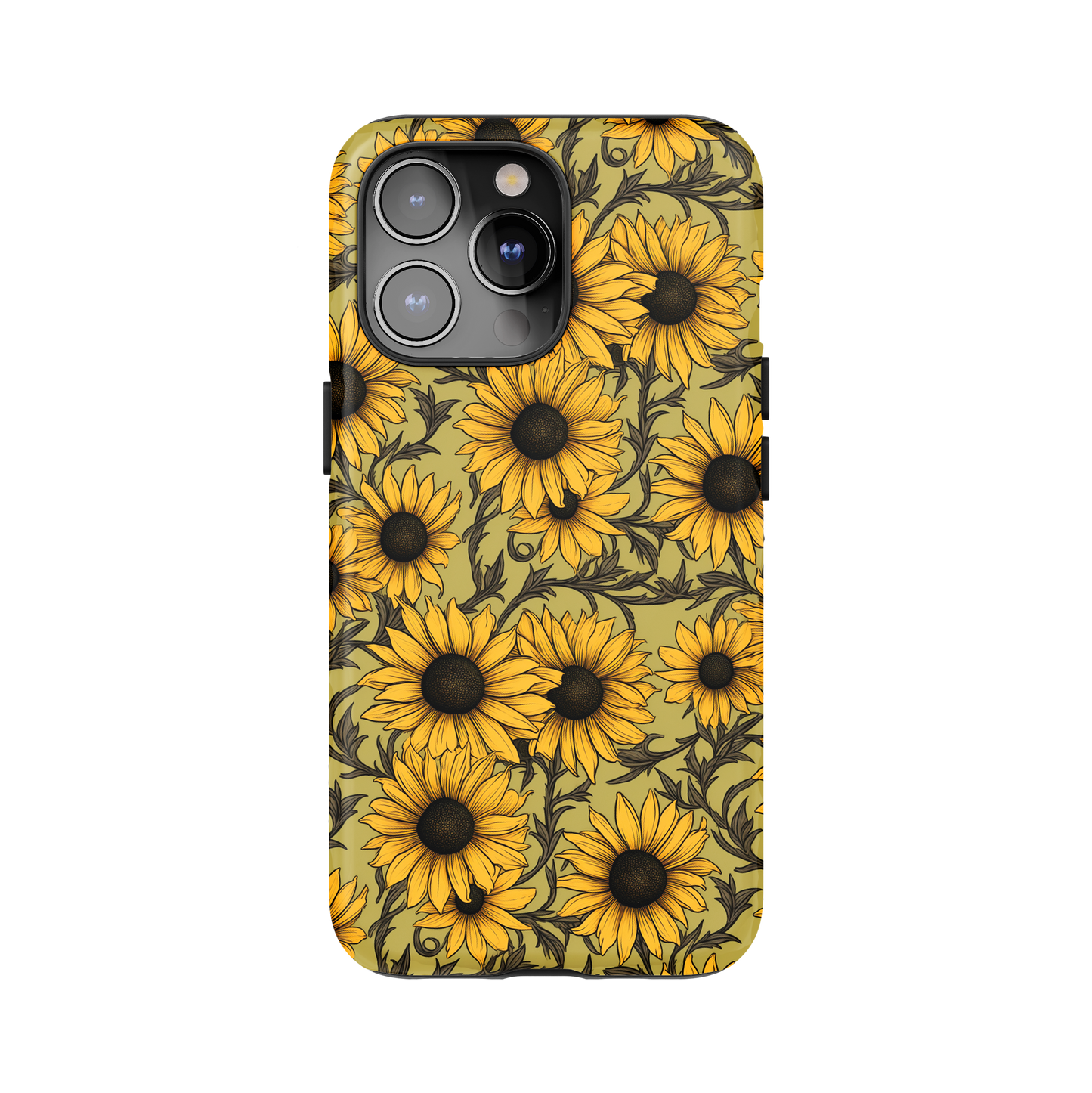 Vintage Yellow Floral Phone Case for iPhone and Samsung