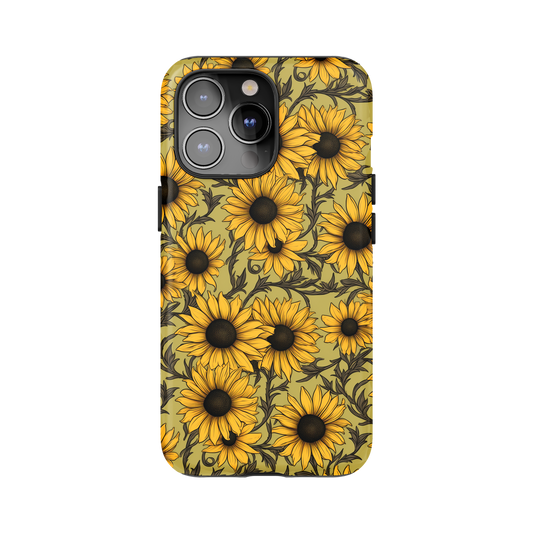 Vintage Yellow Floral Phone Case for iPhone and Samsung