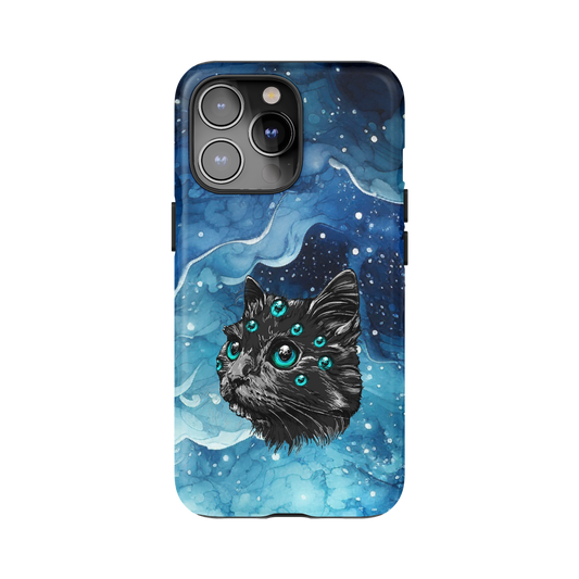 Trippy Celestial Cat Phone Case for iPhone and Samsung