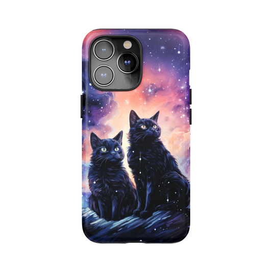 Celestial Galaxy Cats Phone Case for iPhone and Samsung