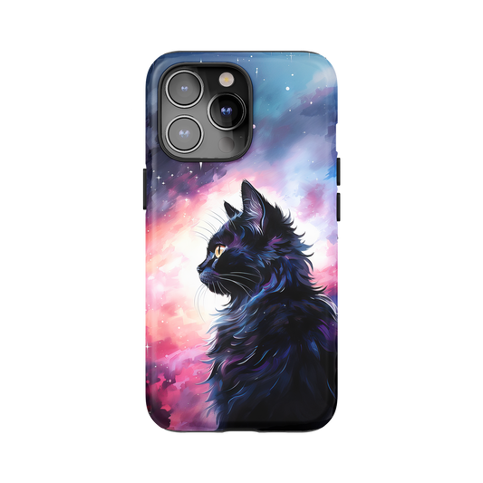Celestial Galaxy Cat Phone Case for iPhone and Samsung