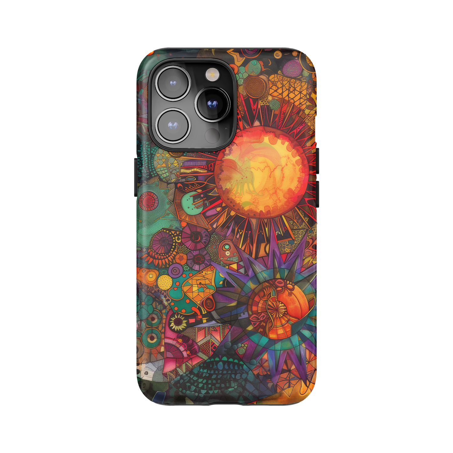 Stained Glass Sun Phone Case for iPhone and Samsung