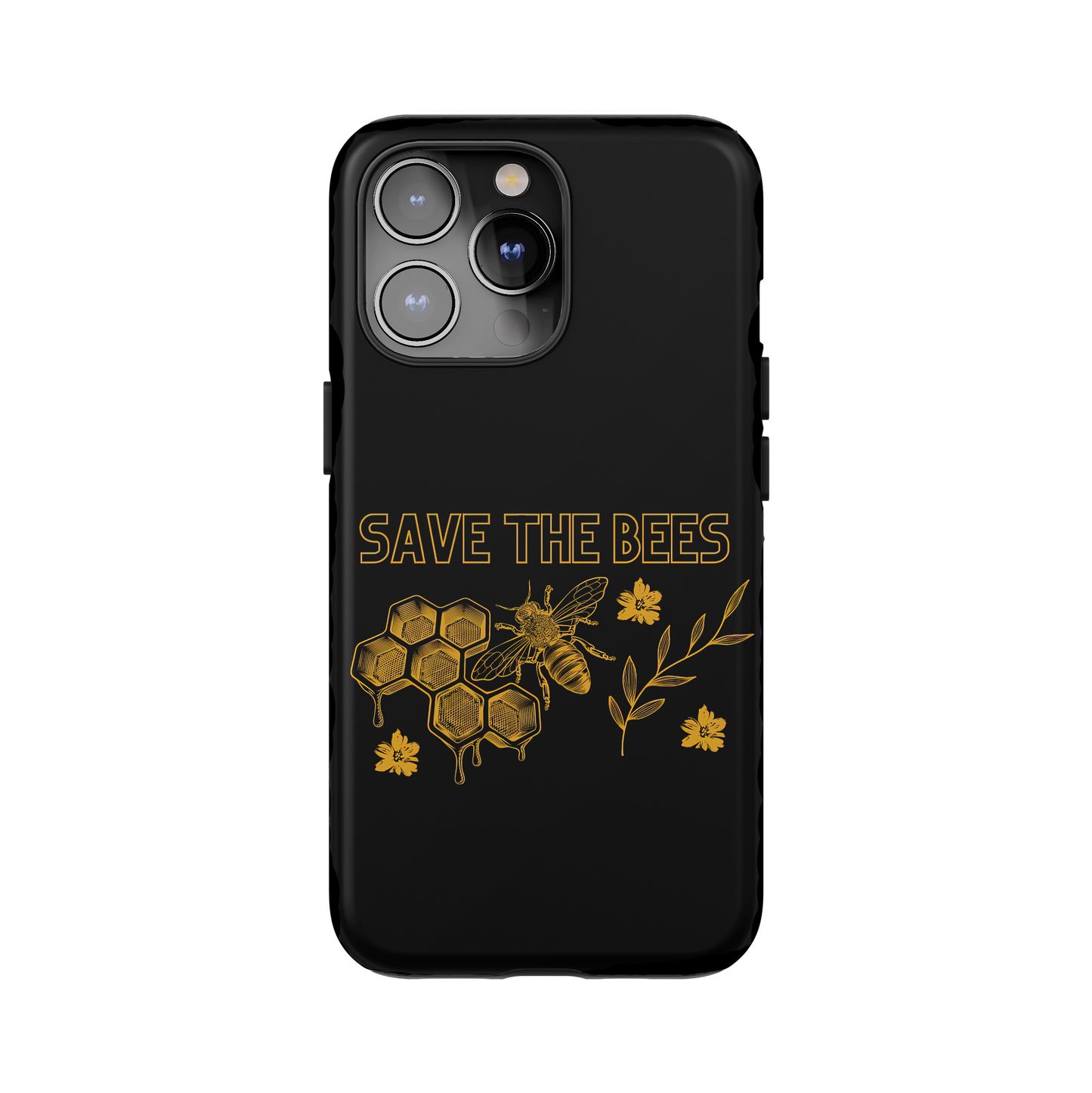 Save the Bees Black and Gold Phone Case for iPhone and Samsung