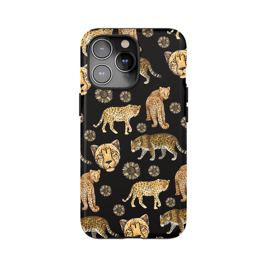 Black Leopard Print Phone Case for iPhone and Samsung